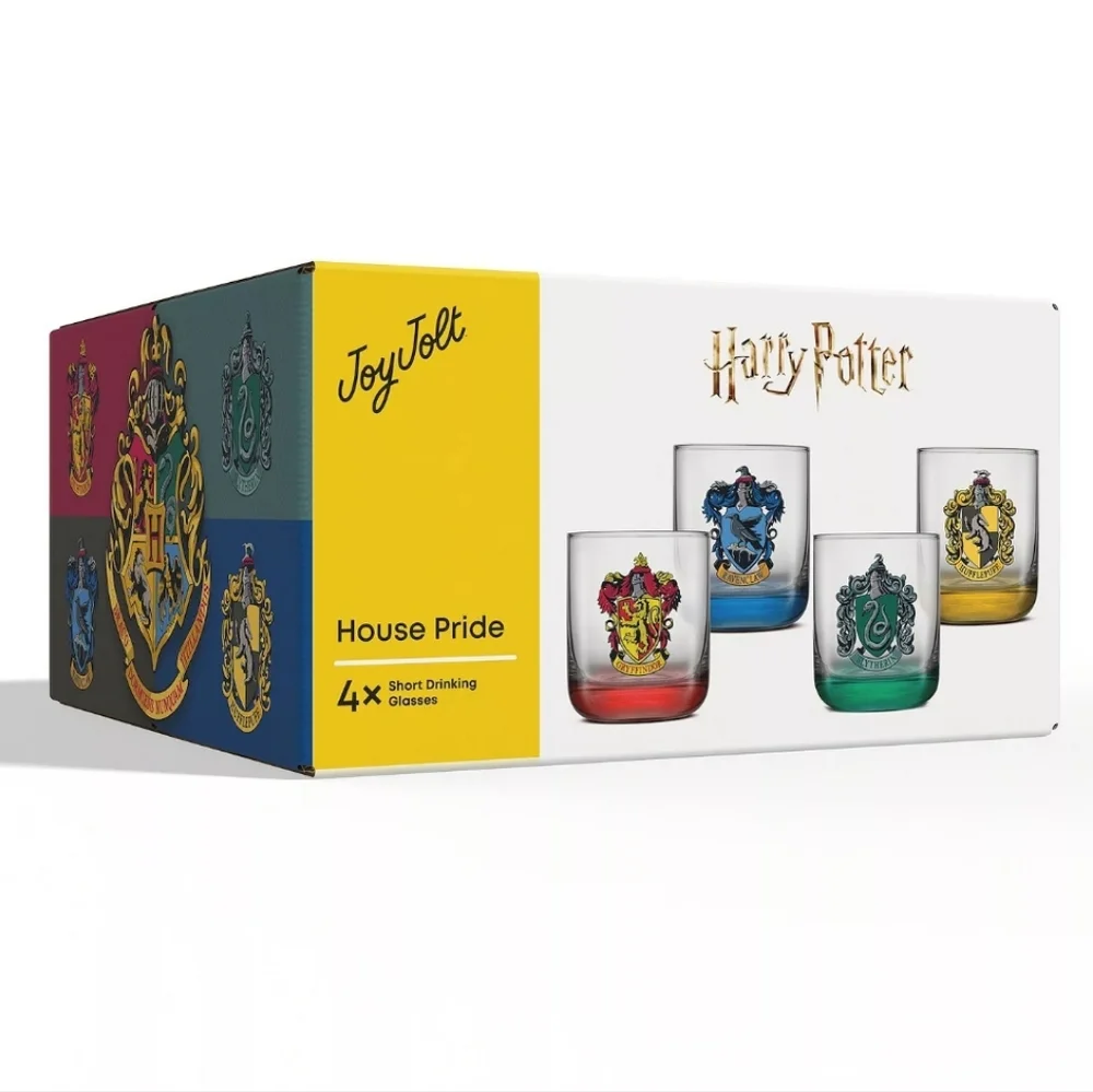 JoyJolt Harry Potter House Pride Glass Set of 4